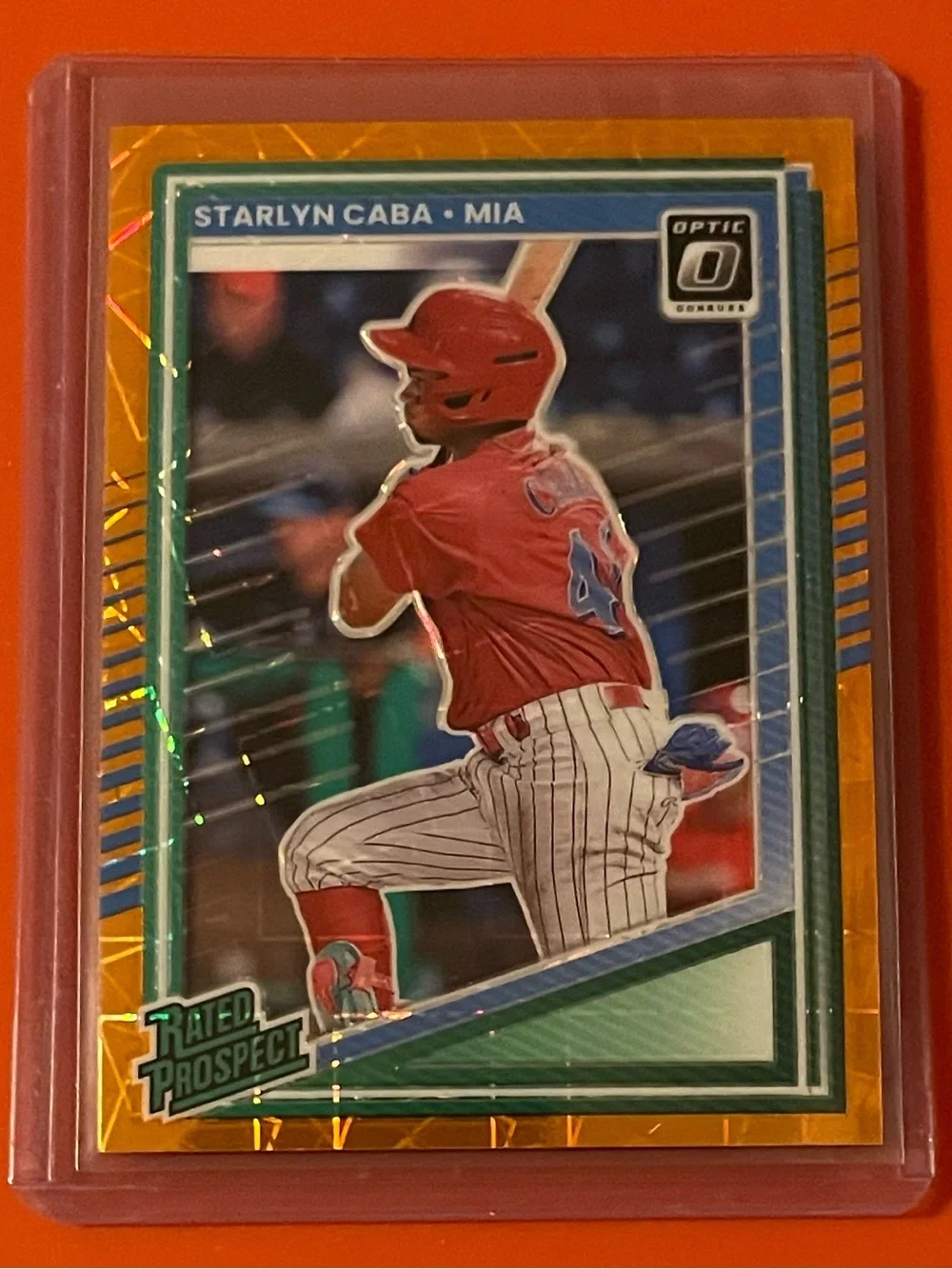 Starlyn Caba [Orange Velocity Optic]#197 2025 Panini Donruss Optic Baseball Card